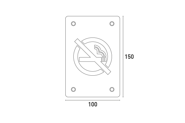 Placa sinal�tica 150x100 - INOX 304